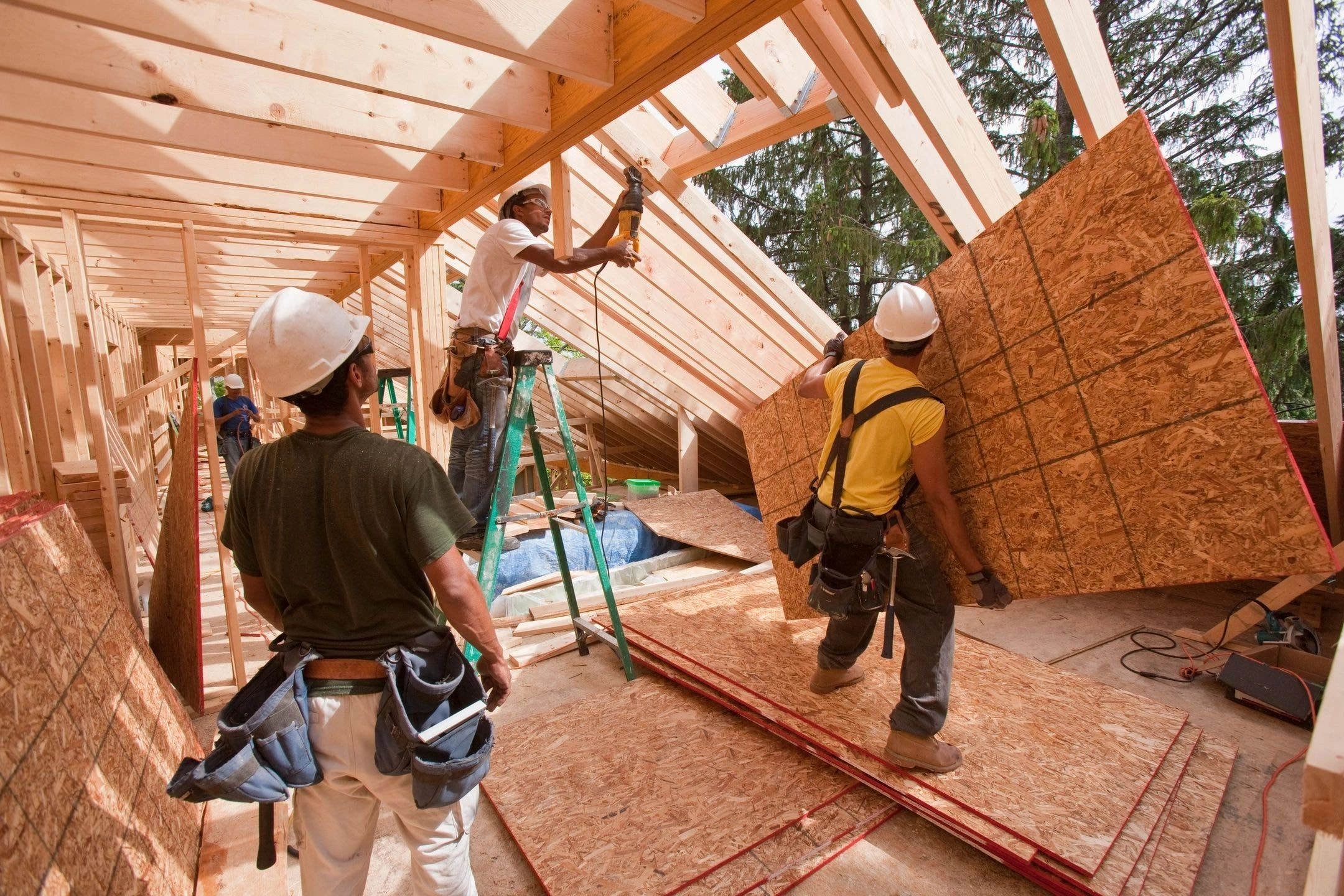 Mark Slater Construction team framing a residential building